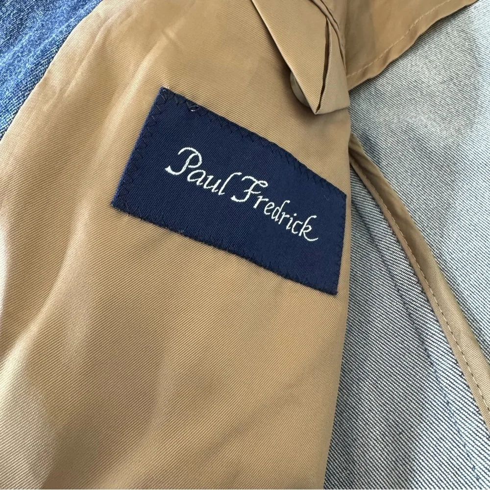 Paul Frederick Sport Coat Mens 38R Blue denim Blazer Two-Button Regular Fit